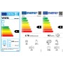 Energielabel für Backofen (A), Kühlschrank (E) und Geschirrspüler (E). Zeigt Verbrauchswerte und Kapazitäten der Geräte.