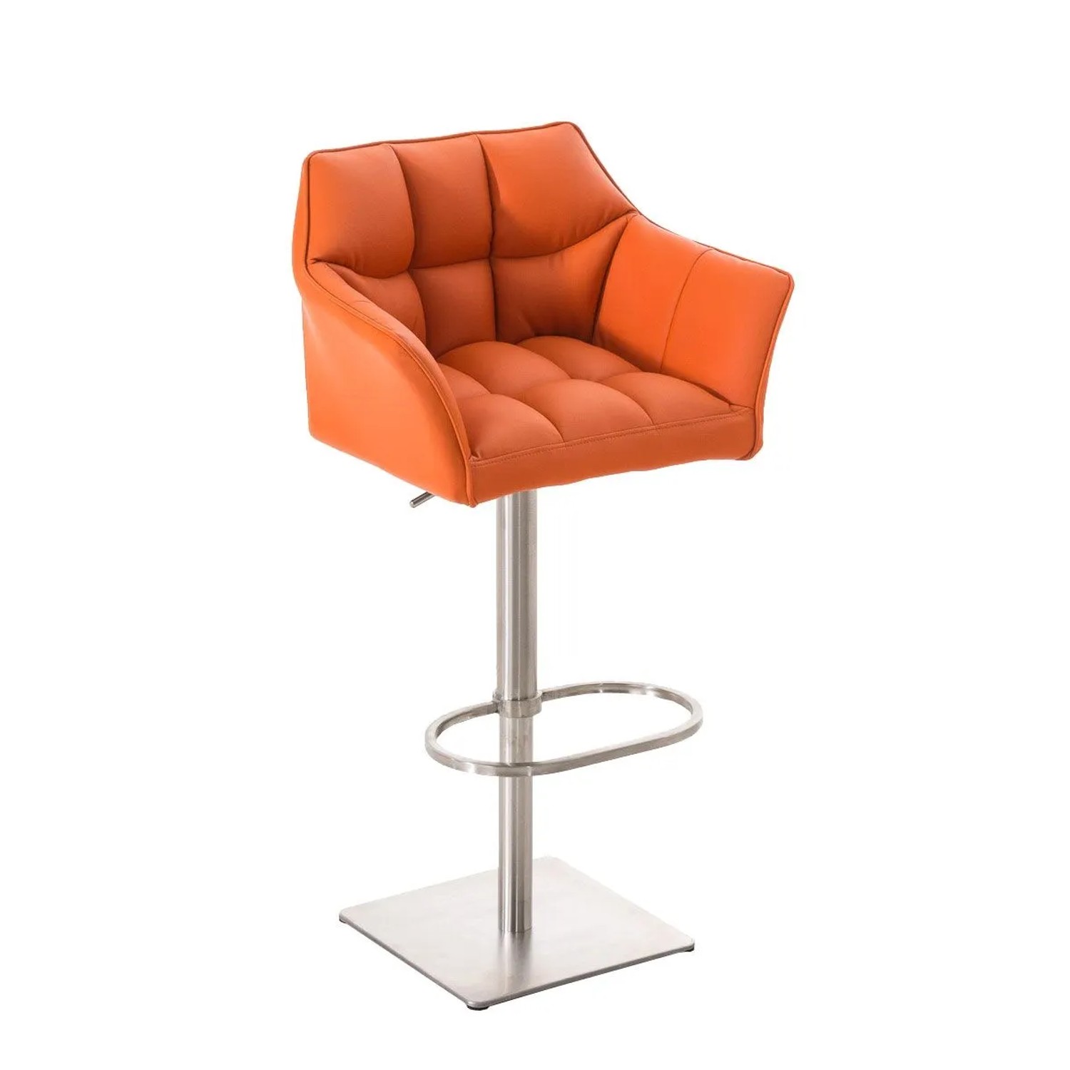 CLP Barhocker Damaso Kunstlederbezug Orange/Edelstahl