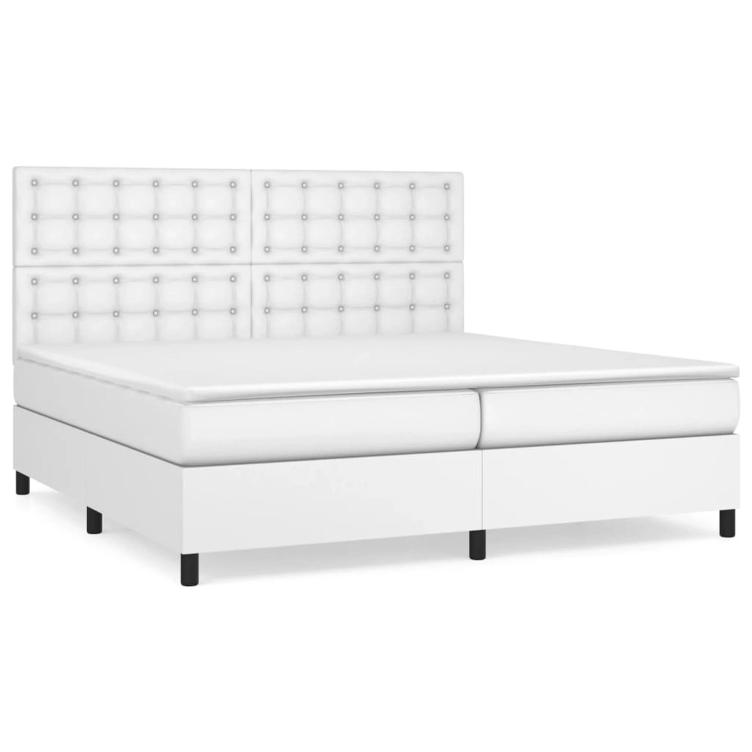 vidaXL Boxspringbett mit Matratze Weiß 200x200 cm Kunstleder 3142864 günstig online kaufen