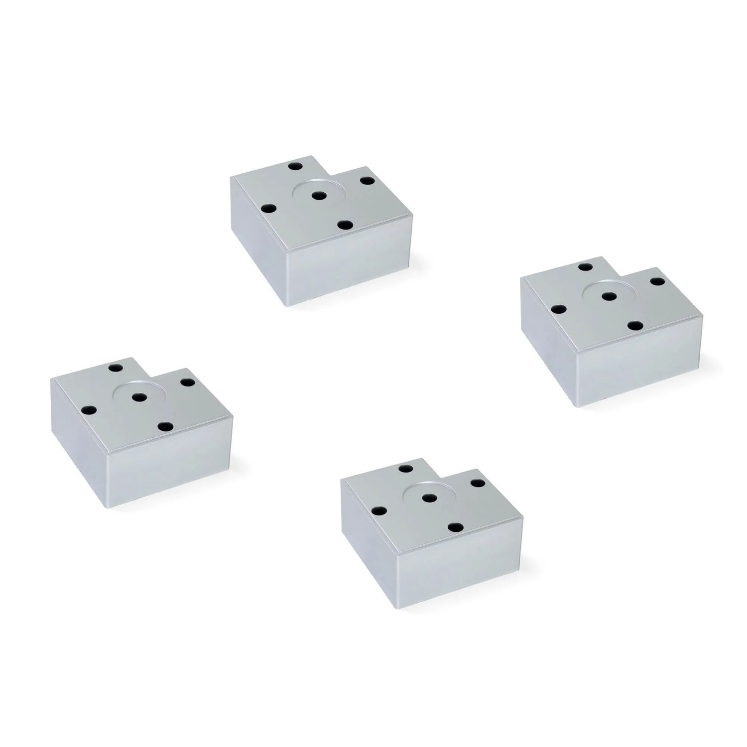 Emuca Lot von 4 Möbelfüße Alumix 7 Höhe 45mm Kunststoff Silbergrau