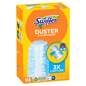 P&G Swiffer Staubmagnet Nachfüllpackung mit 9 Staubtüchern für Reinigungsgeräte.