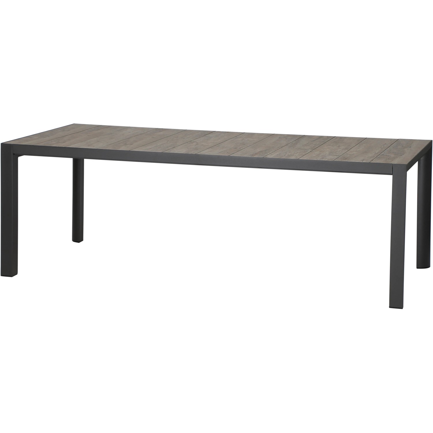 Rechteckiger Siena Garden Gartentisch Silva, washed grau, 100x220 cm, mit Keramik-Tischplatte und Aluminiumrahmen.