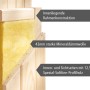 Detailansicht der Woodfeeling Sauna Tromsö: Wandaufbau mit Dämmung und Profilholz.