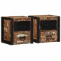 vidaXL Nachttische 2 Stk Mehrfarbig 40x35x40 cm Altholz Massivholz 4015956