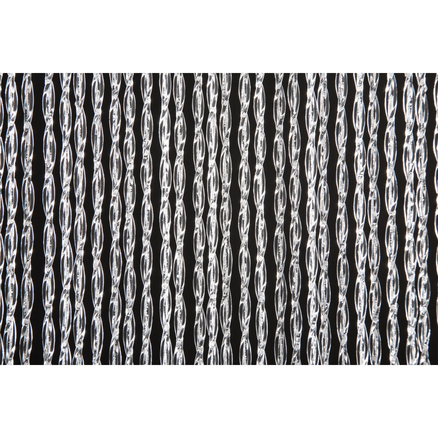 Conacord Türvorhang Bari, 100x230cm, PVC, schwarz, Detailansicht der transparenten Streifen.