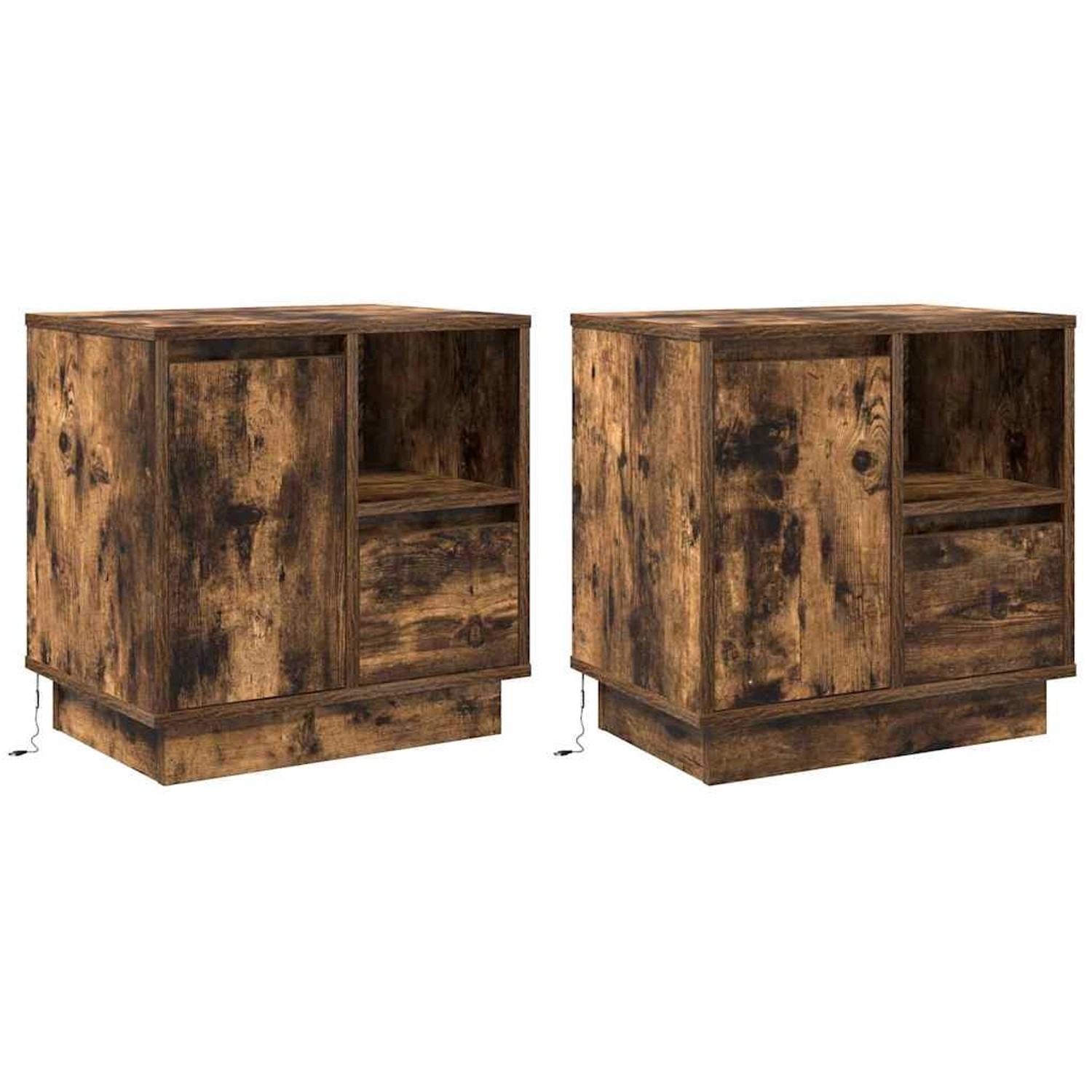 vidaXL Nachttisch 2 Stk Räuchereiche 50 x 34,5 x 50 cm Holzwerkstoff 869587 günstig online kaufen