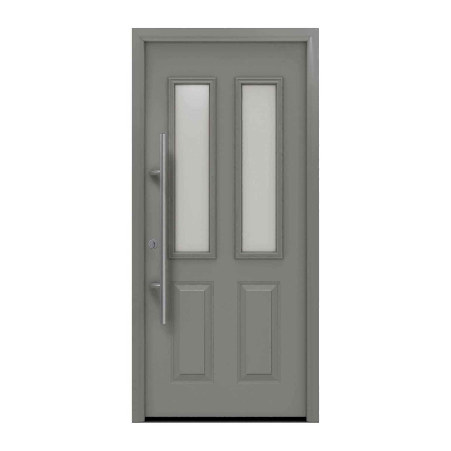 EcoStar Haustür Isopro Secur IPS 410S Graualuminium 110 cm x 210 cm DIN L günstig online kaufen