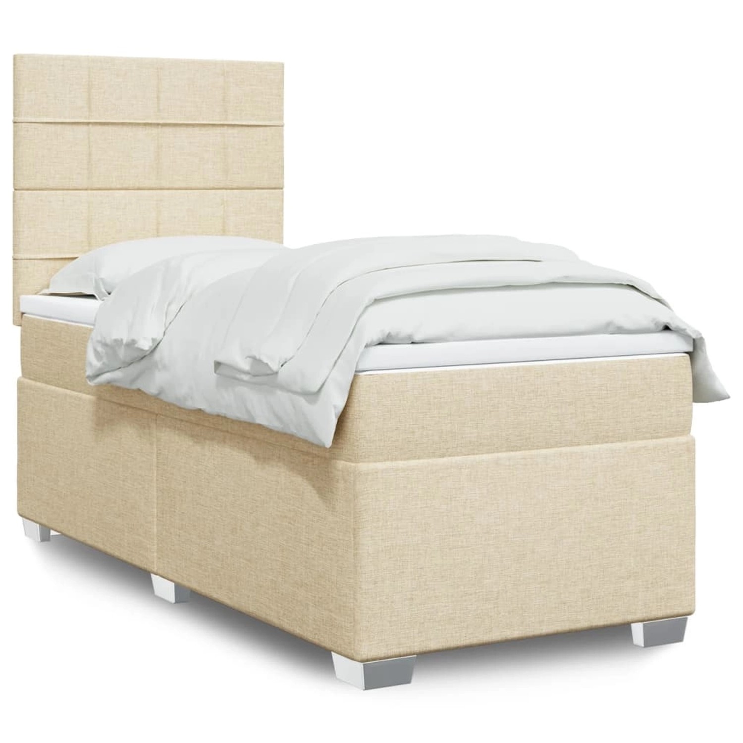 vidaXL Boxspringbett mit Matratze Creme 80x200 cm Stoff 3292620 günstig online kaufen