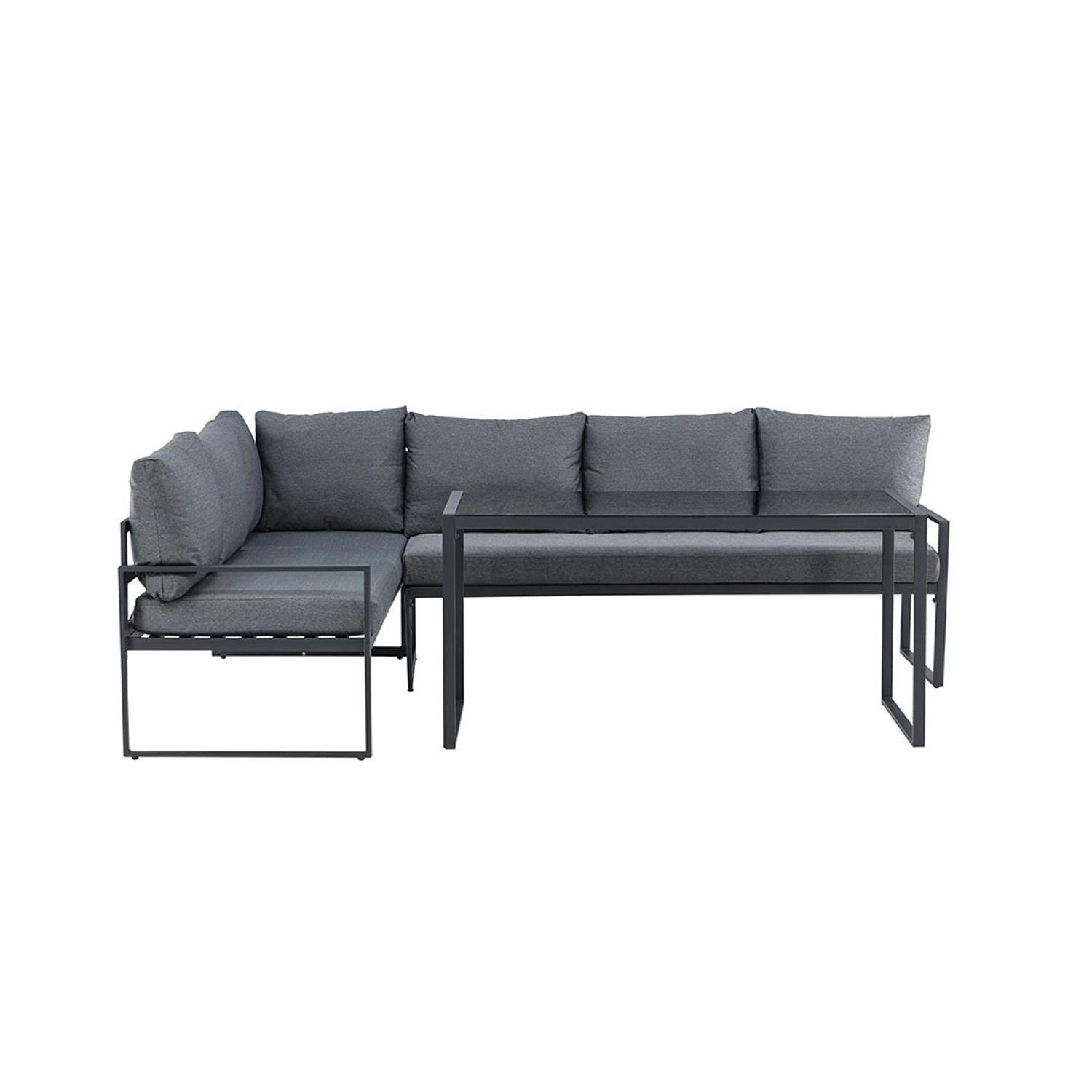 ebuy24 Zingaro Loungeset 1 Ecksofa 1 Esstisch Schwarz Tisch cm H67xB70xT135 günstig online kaufen