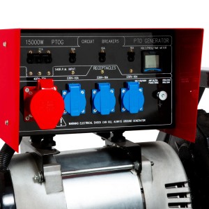 EBERTH Zapfwellengenerator, 18,75 kVA, mit Steckdosen und digitaler Anzeige.