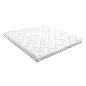 Weißer Matratzentopper T6 160x200 cm mit gesteppter Mikrofaser-Oberfläche für Schlafkomfort.