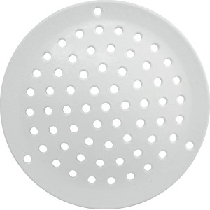 Rundes, weißes Marley Möbelgitter (Ø 50 mm) aus Metall für Lüftung.