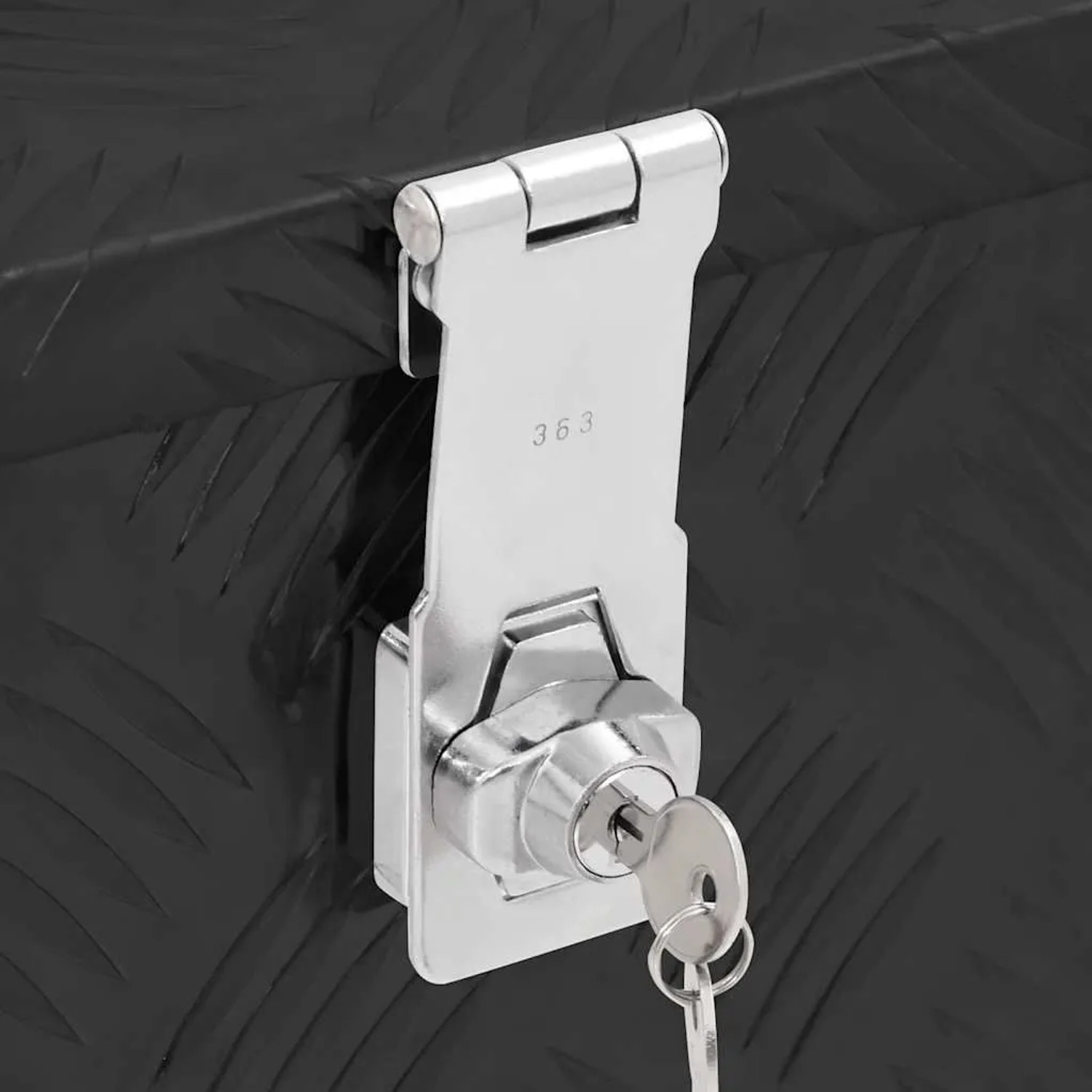 DELUKE Aluminiumbox Mit Deckel Abschließbar Alubox Deichselbox Alu Anhängerbox Werkzeugkiste Transportbox Metallkiste 50x15x20,5cm Schwarz_7