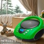 Grüner Cyberlux CL-700 CD/MP3/USB Radio mit Griff, Display und Tasten. Tragbarer Player für Musik und FM Radio.