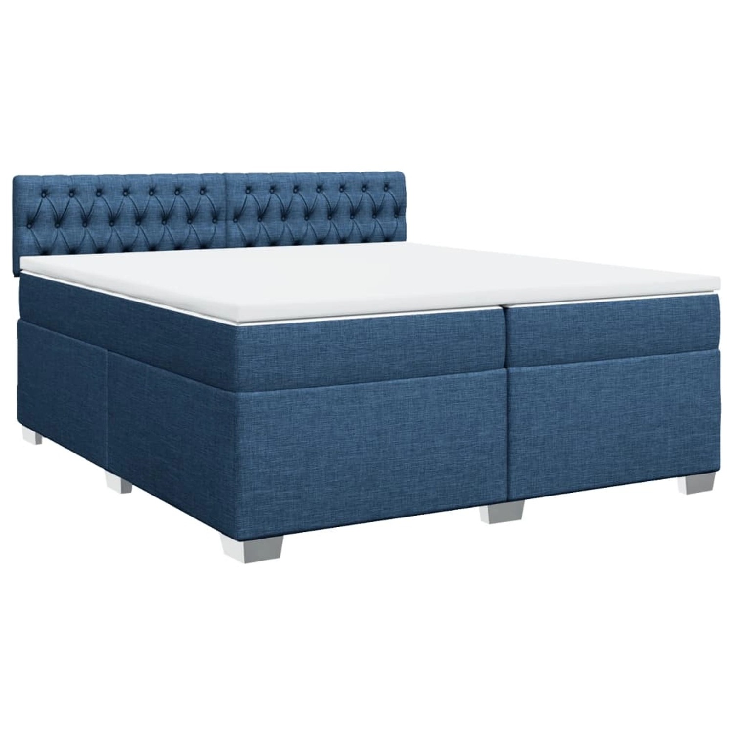 vidaXL Boxspringbett mit Matratze Blau 200x200 cm Stoff2098125 günstig online kaufen