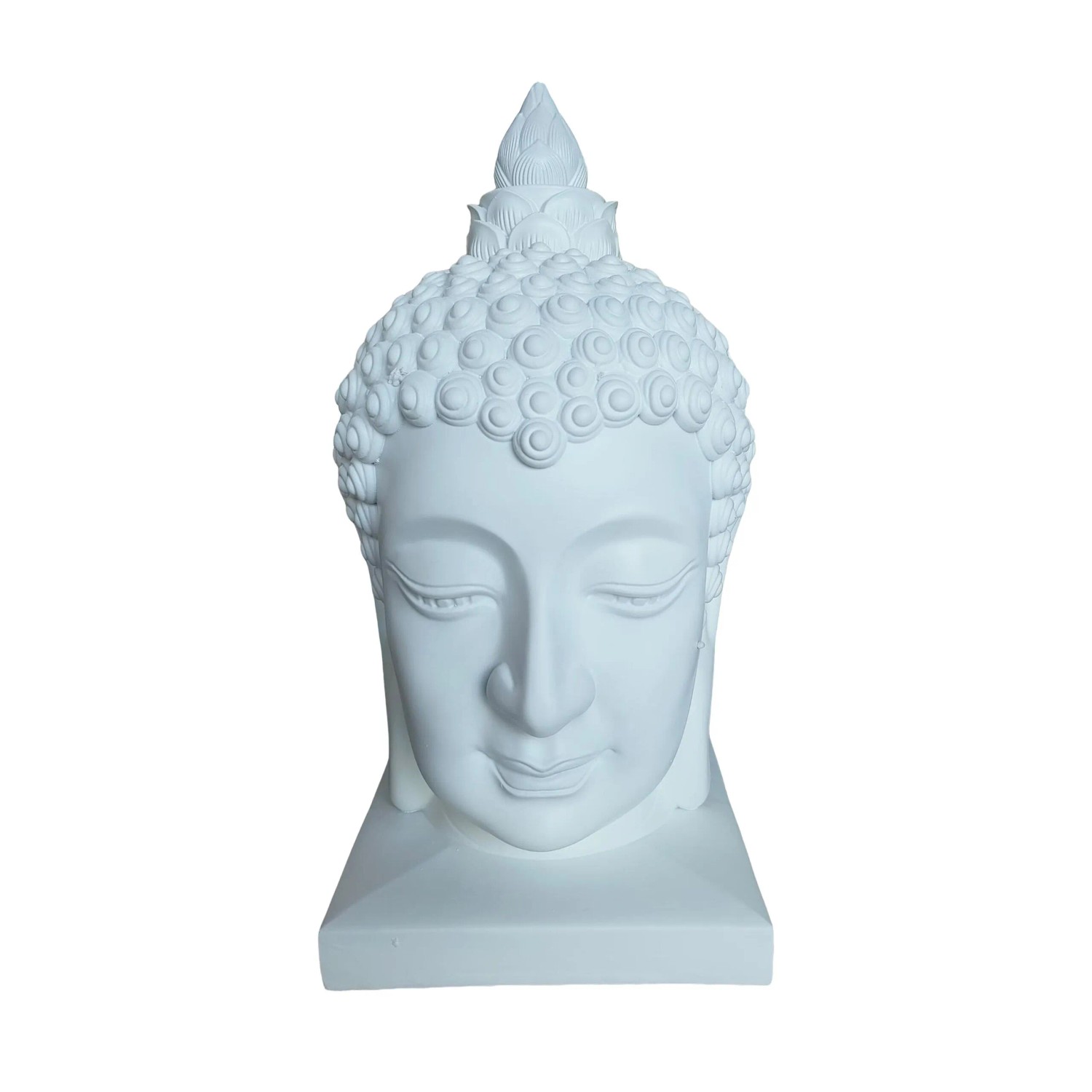 Relaxdays Buddha Kopf Polyresin Weiß Wetterfest 60 cm x 30 cm x 30 cm 2,5 kg