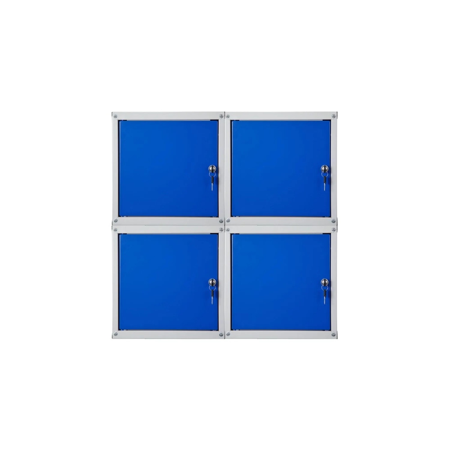 PROREGAL Mega Deal 4x Schließfachwürfel Cubic HxBxT 35 x 35 x 35 cm Grau-Blau