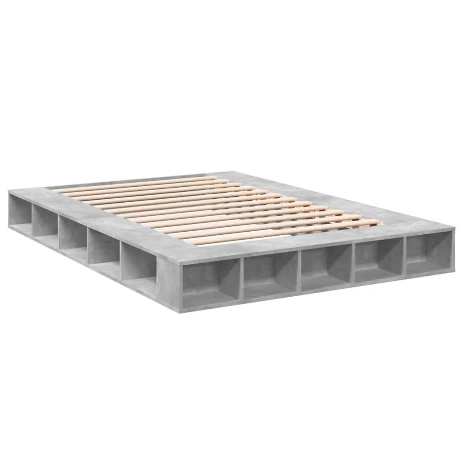 vidaXL Bettgestell Betongrau 150x200 cm Holzwerkstoff 3280471 günstig online kaufen