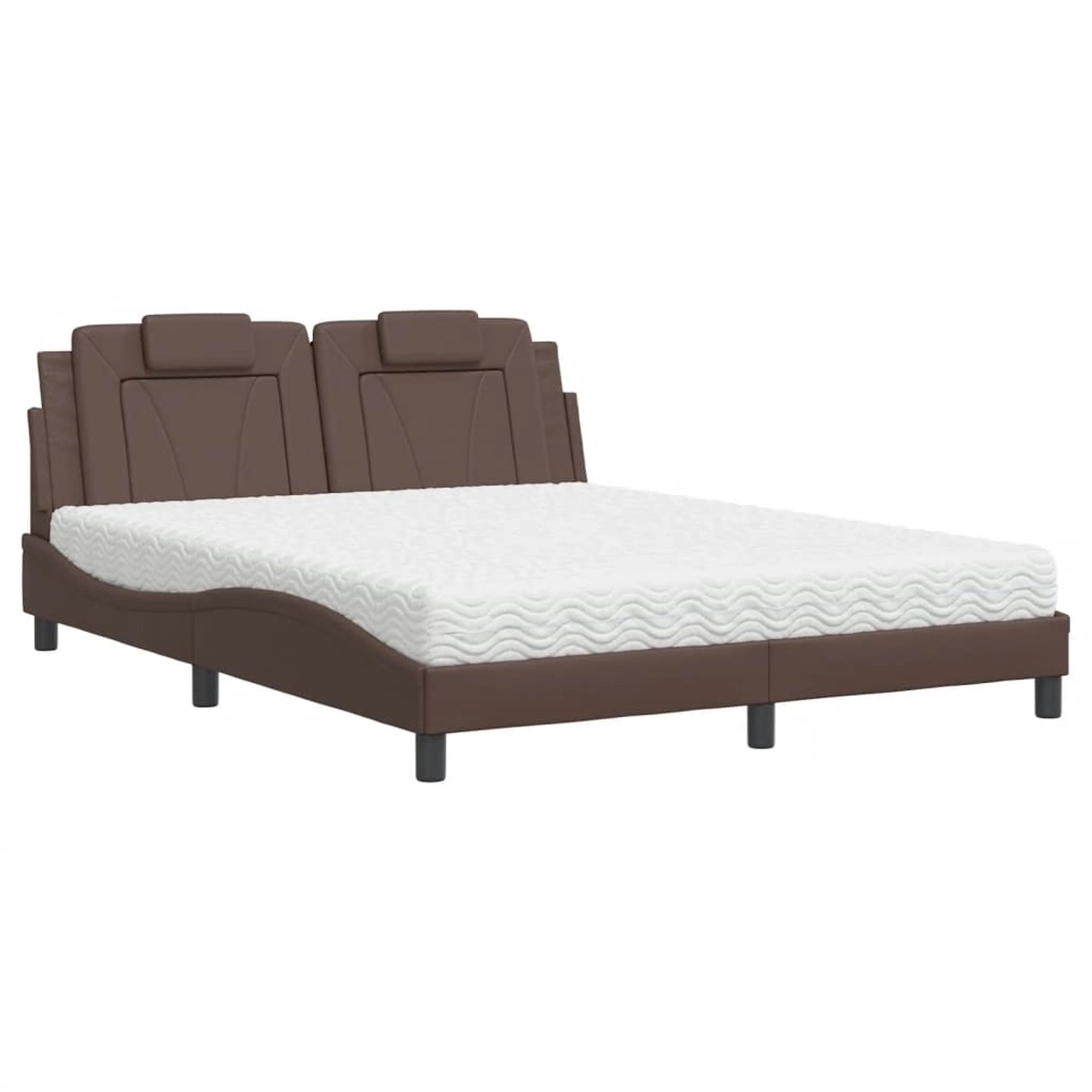Thumbnail - vidaXL Bett mit Matratze Braun 160x200 cm Kunstleder Modell 32010248