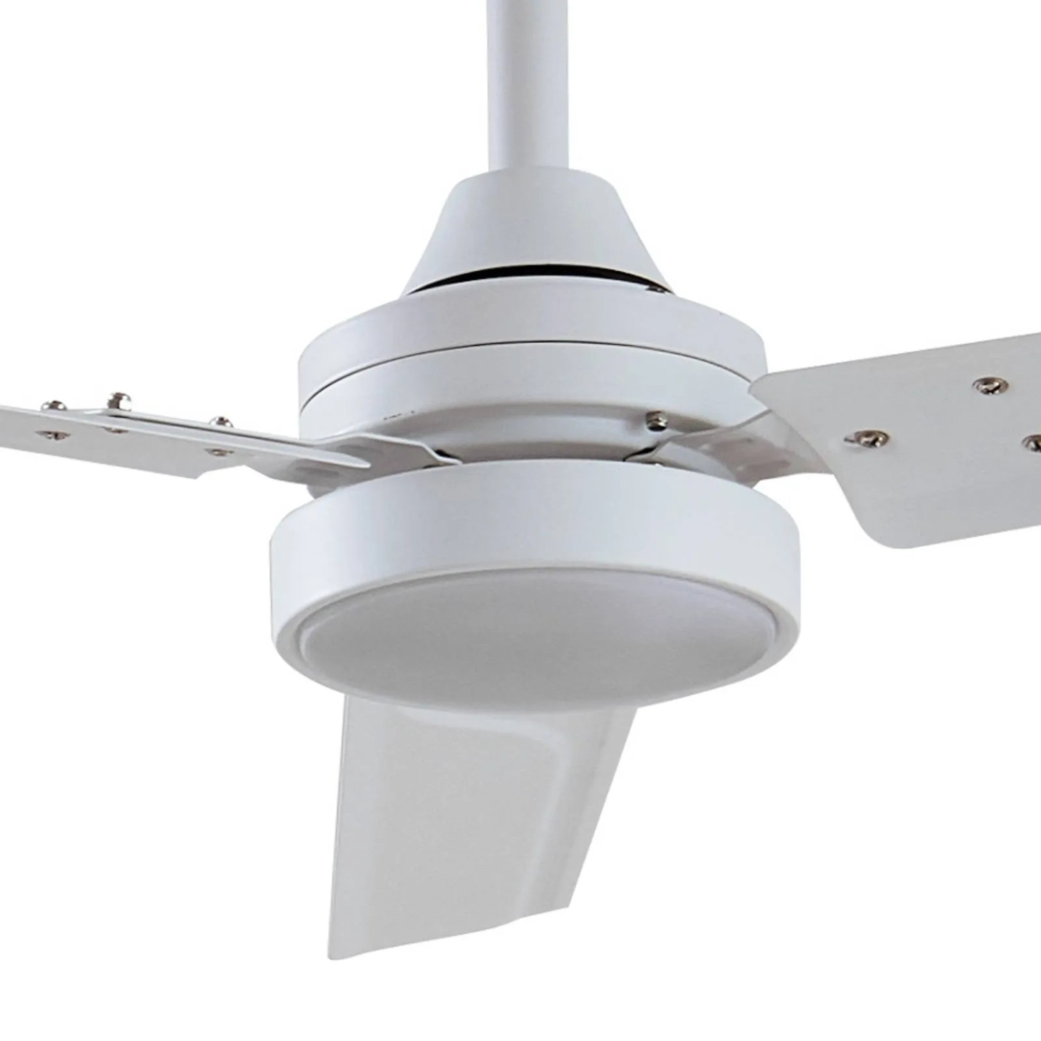 Weißer Lindby LED Deckenventilator Aerallo aus Metall mit integrierter Lampe. Modernes Design für Wohnzimmer.