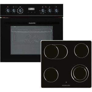 Wolkenstein Einbauherd-Set WMOC 100 mit Glaskeramikkochfeld in Schwarz.