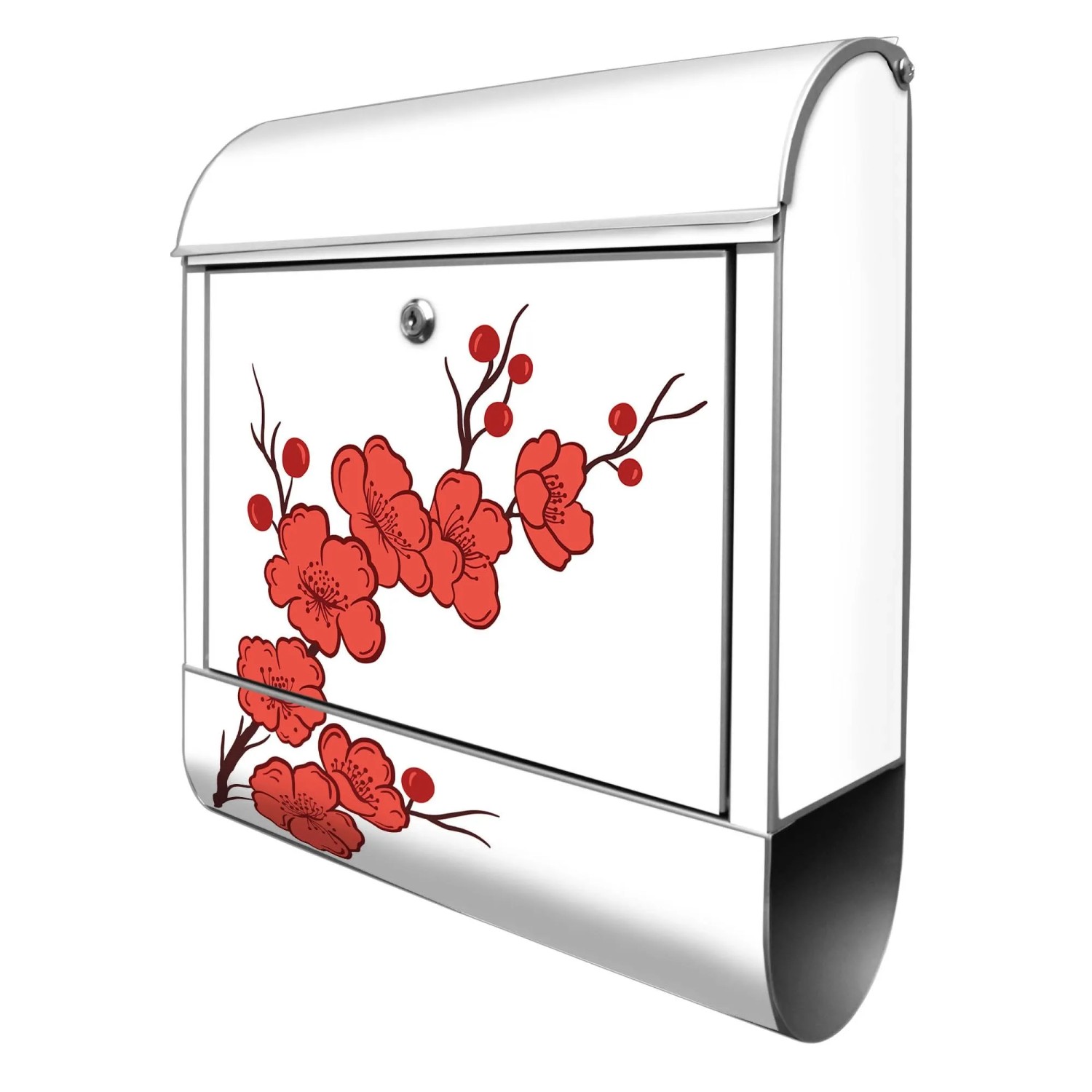 Banjado Design Briefkasten Silber Pulverbeschichtet 39x47x14cm 2 Schlüssel günstig online kaufen