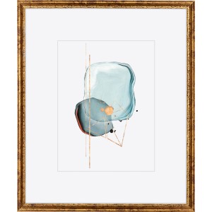 Goldener Holz-Bilderrahmen, 50x60 cm, mit abstraktem Bild