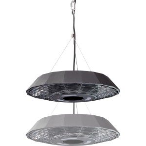 Enders Elektro Deckenstrahler Marbella, Terrassenheizer mit LED-Beleuchtung und Fernbedienung.