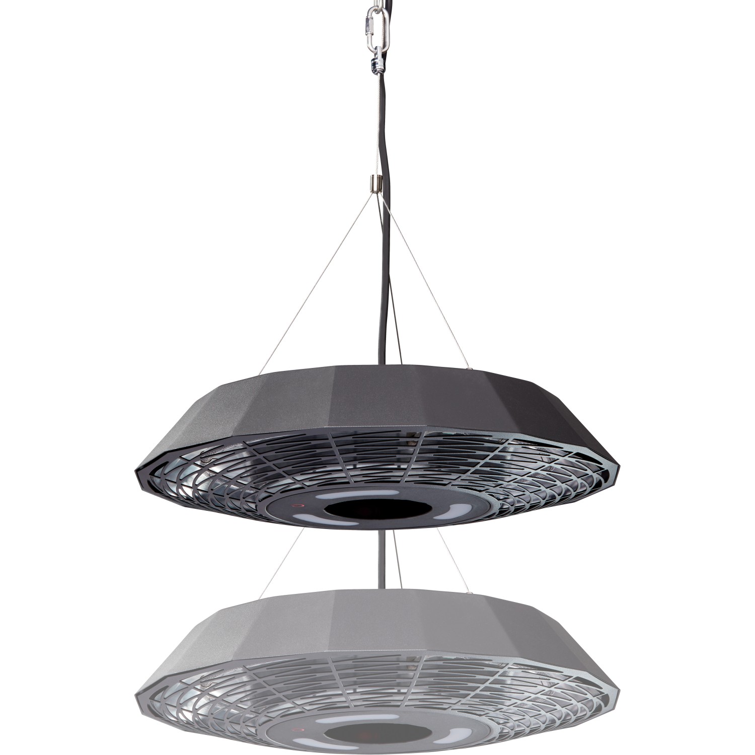 Enders Elektro Deckenstrahler Marbella, Terrassenheizer mit LED-Beleuchtung und Fernbedienung.