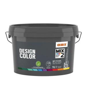 OBI Mix DesignColor matt Basis 2, Innenfarbe im grauen Eimer.