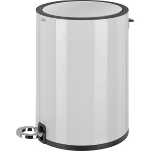 Weißer, glänzender Kosmetikeimer (3 l) von baliv mit Tretfunktion für Bad & WC.