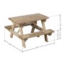 Soulet Picknicktisch für Kinder aus FSC®-Holz, 90x89x56,5 cm, Natur.