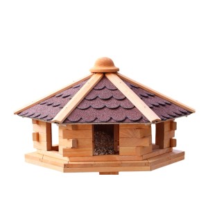 Promadino Vogelhaus Knusperhäuschen aus Kiefernholz mit Bitumendach, Durchmesser 59cm.