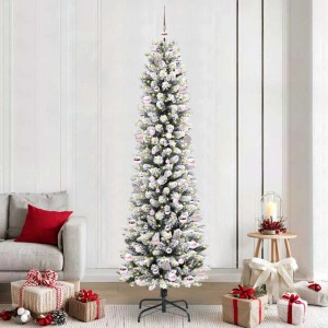 vidaXL Künstlicher Weihnachtsbaum mit 300 LEDs Grün und Weiß 240 cm 3396131