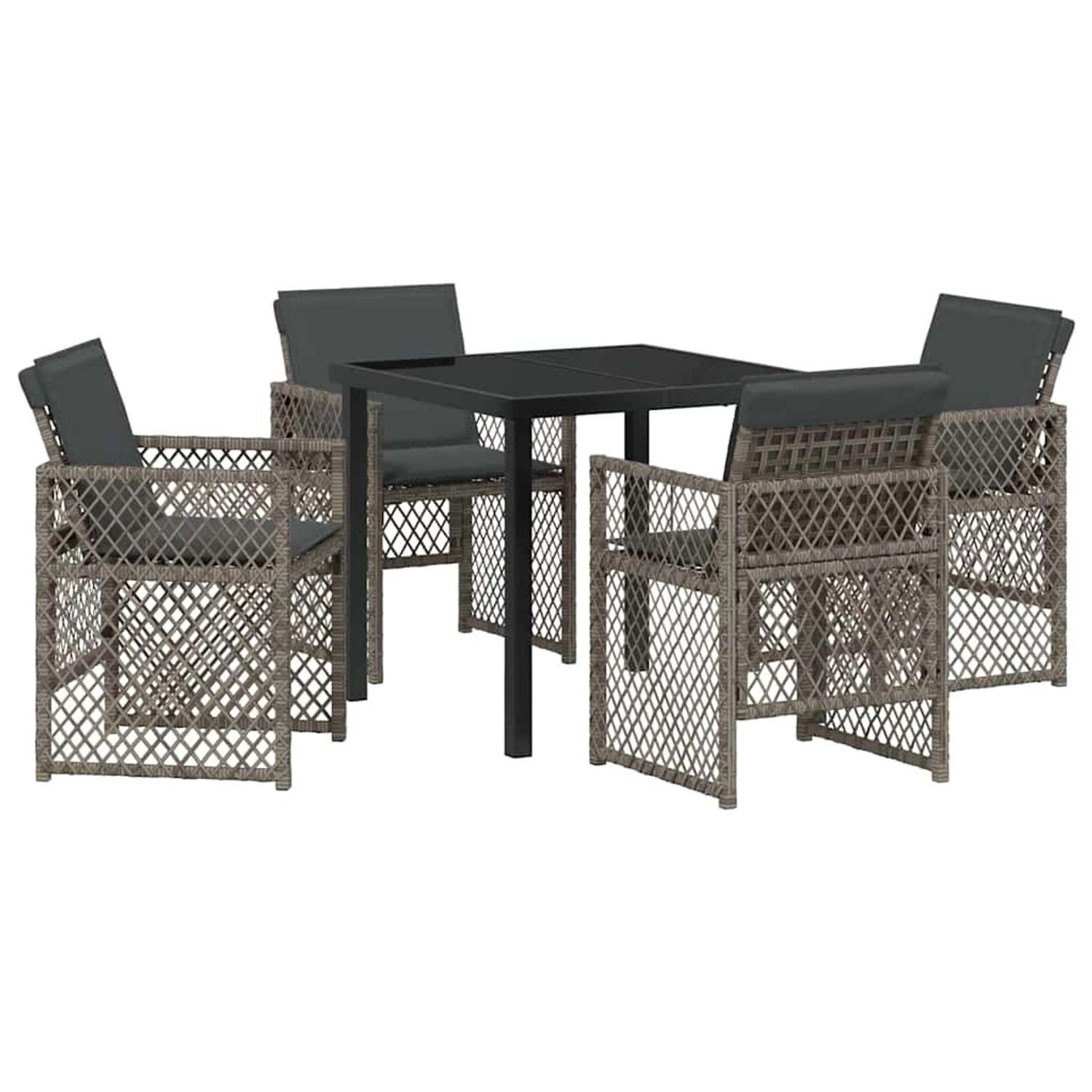 vidaXL Garten Essgruppe 5-Tlg Grau Poly Rattan 3380625 günstig online kaufen