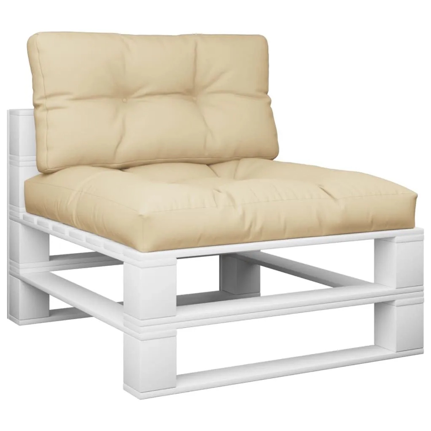 vidaXL Palettenkissen 2-Tlg Beige Stoff 360714_3