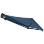Halbkassettenmarkise Reno, anthrazitfarbenes Gestell, blaues Tuch, 3 x 2 m.
