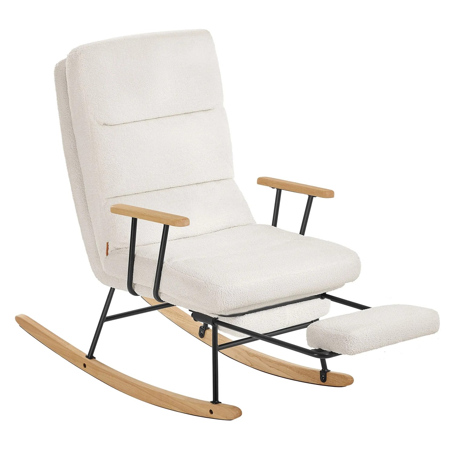 Songmics Schaukelstuhl Teou mit Fleece-Oberfläche Weiß günstig online kaufen