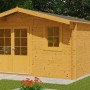 Imprägniertes Alpholz Holz-Gartenhaus Roger-34, 400x400cm, mit Doppeltür und Fenster.