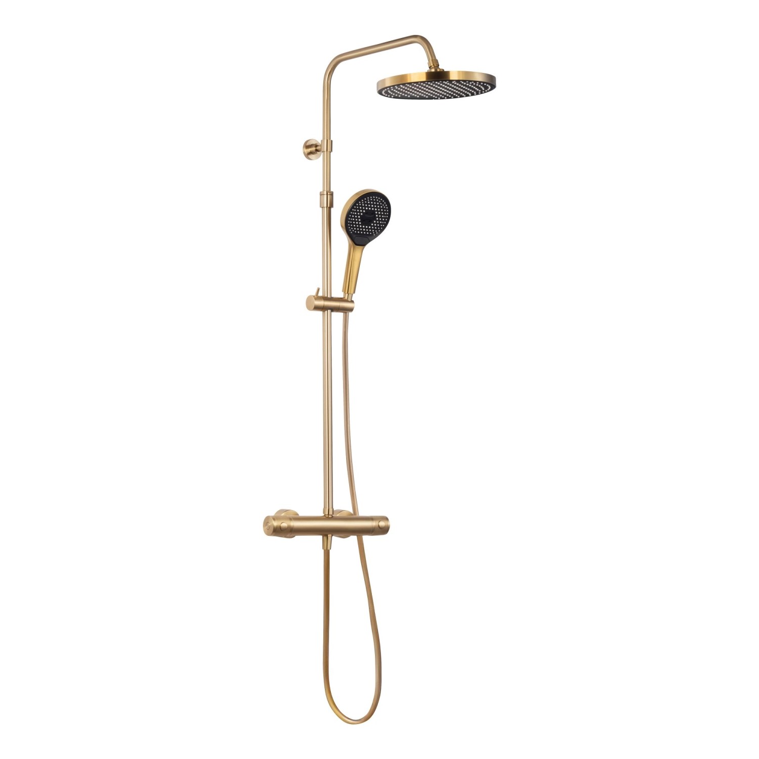 Schöner Wohnen Duschsystem mit Thermostat Glaia Wassersparend Mattgold