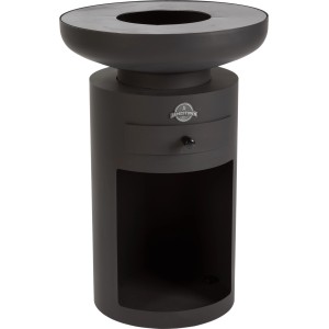 Jamestown Plancha-Grill Redmoon, Ø 58cm, aus Karbon-Stahl mit Ascheschublade und Holzfach.