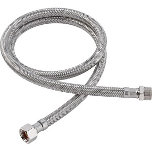 Flexibler Edelstahl Flexschlauch, 1000 mm lang, für Trinkwasserinstallation.