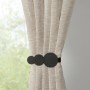 Gardinia Raffhalter Kreisoptik Schwarz an Vorhang, zur Dekoration und zum Raffen von Stoffen.