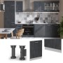 Vicco Geschirrspülblende R-Line, Schwarz Beton, 60 cm. Küchenschrank Front für vollintegrierte Spülmaschine.