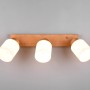 Reality Assam Strahler: 3-flammiger Deckenspot aus Holz und Glas für Wohn- und Schlafzimmer.