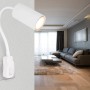 Weiße Globo Wandlampe Robby, 1-flammig, mit Flexo-Arm und Schalter. Ideal als Leselampe.