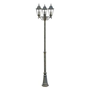 Bronzefarbener DELUKE Kandelaber ANNA, 220 cm hoch, für Garten und Hof.