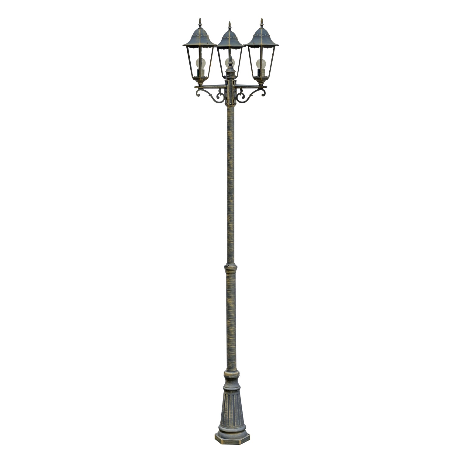 DELUKE Kandelaber ANNA Aluminium Bronze 220x58x58cm Außenwegeleuchte Hof Garten Laterne