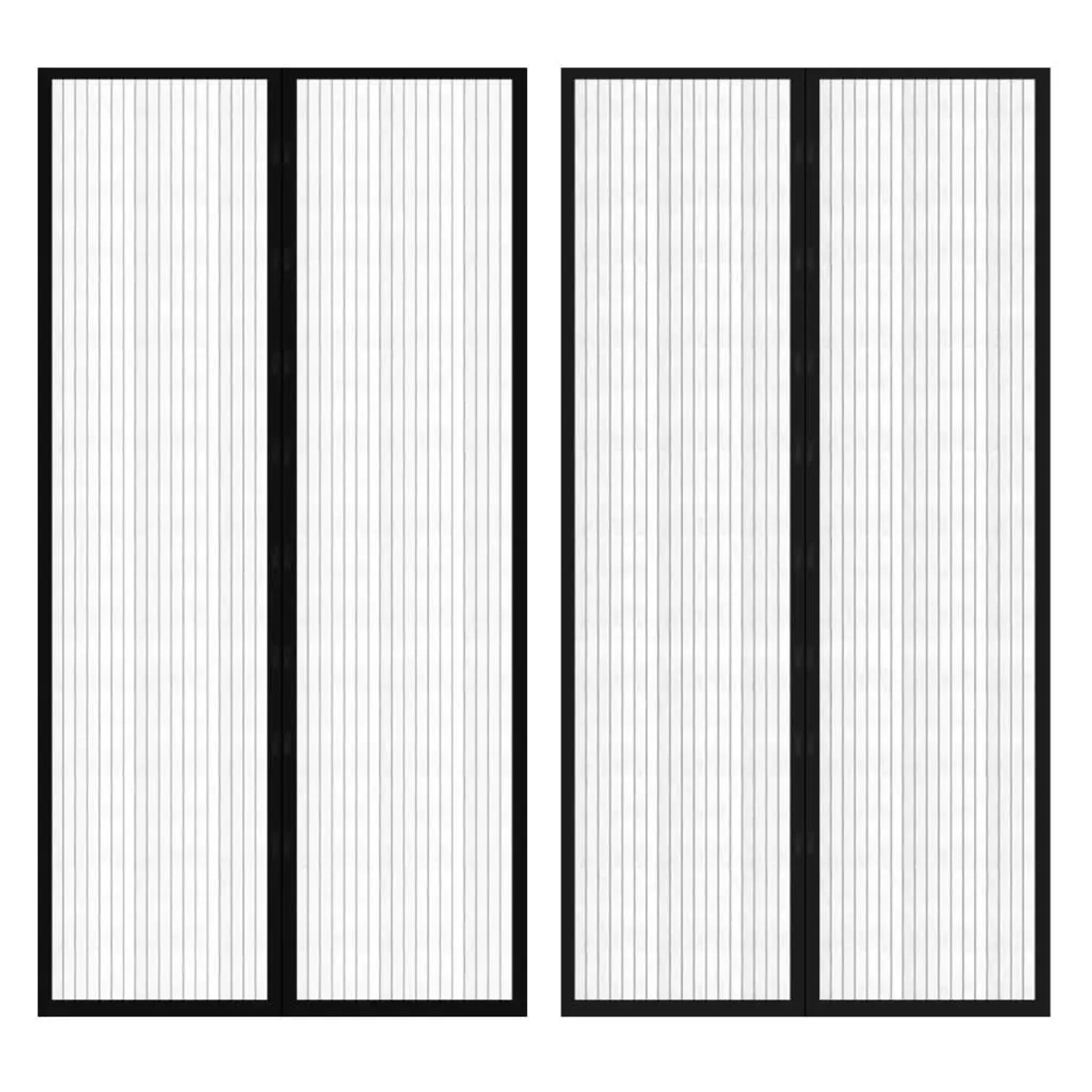 vidaXL Fliegengitter-Türvorhang 2 Stk Magnet Schwarz 210x100 cm 40920