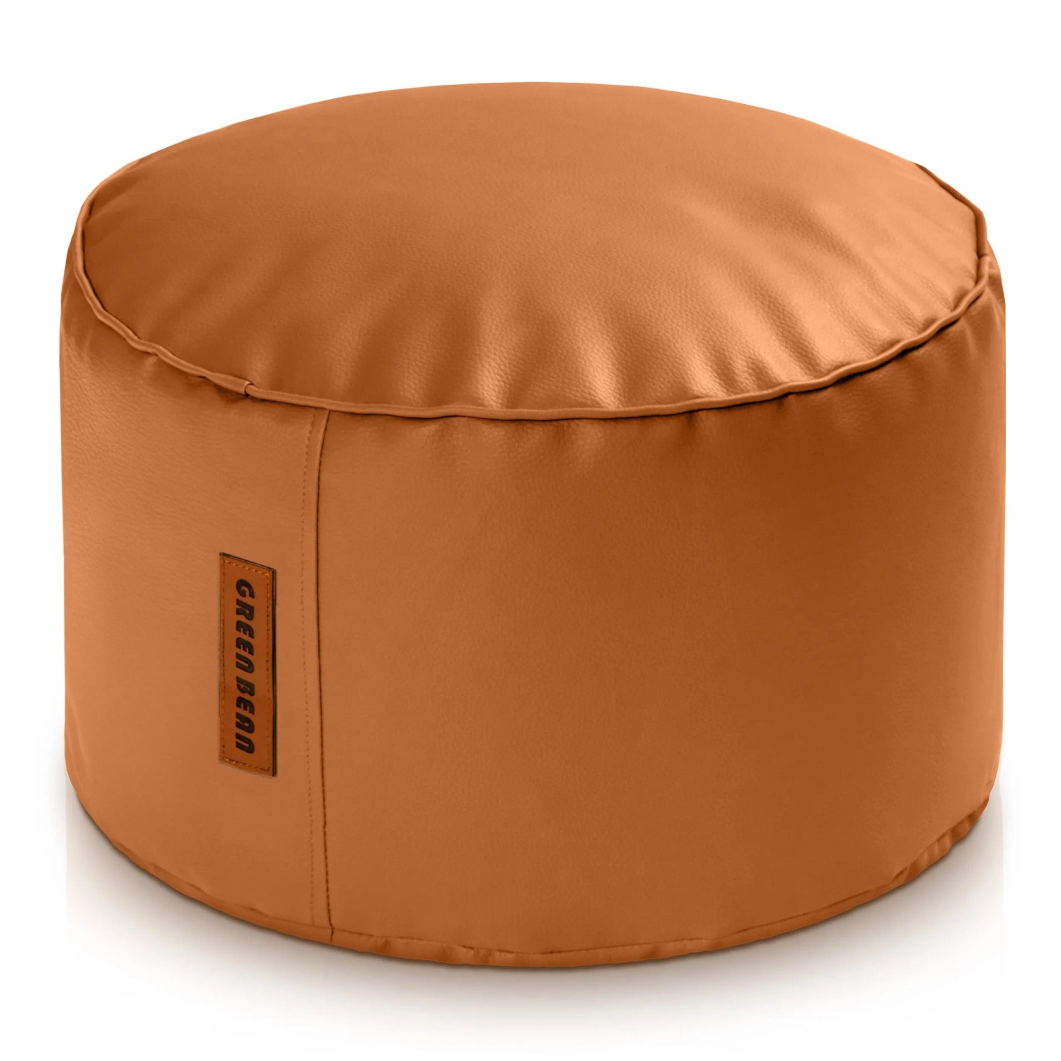 Green Bean Sitzpouf Stay 45 x 25 cm Leder mit EPS-Perlen-Füllung Fußhocker Cognac